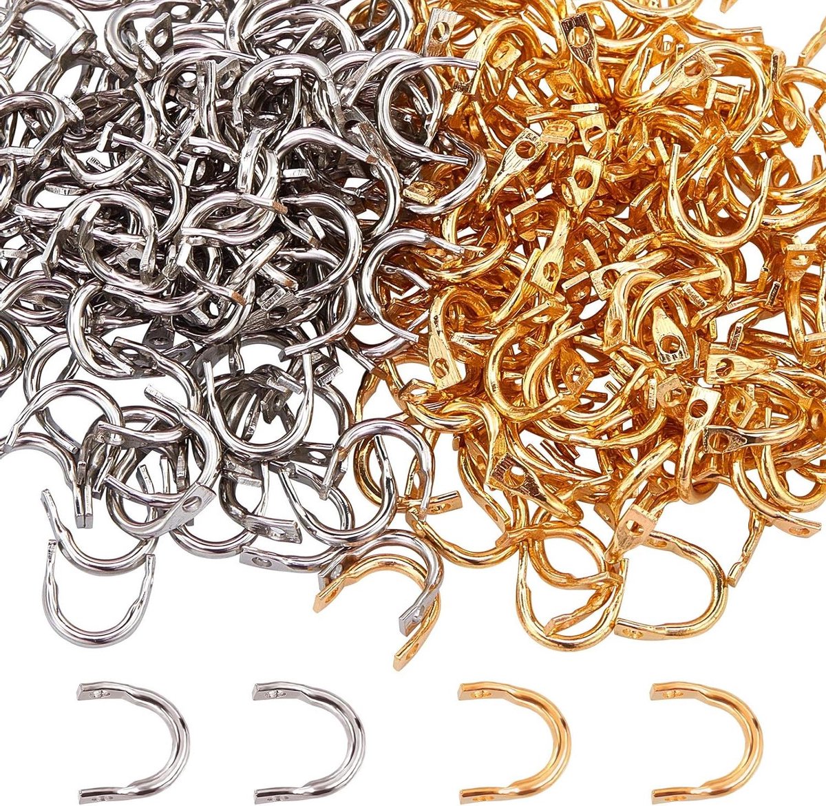 Allecto - Vissen Spinner Clevis - Spinnerbait - U-vormige Messing Links - 2 Kleuren - Spinner Blade - Lokken Maken - Geschikt voor Vissen Spinnerbait - Messing Spinner Clevis over 300 stuks