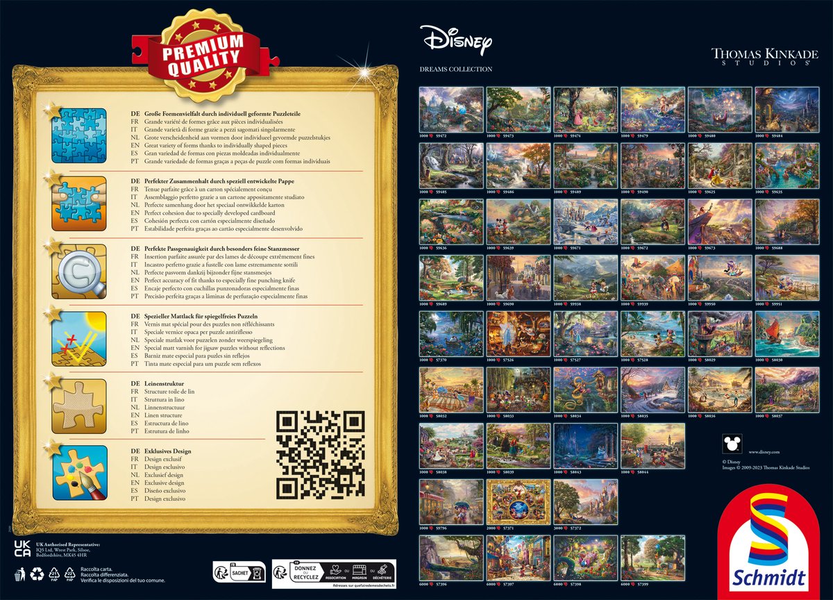 Schmidt - Legpuzzel - Disney, Mickey & Minnie versieren de boom - Thomas Kinkade Studios - 1000 stukjes - Volwassenen - vanaf 12 jaar — afbeelding 3