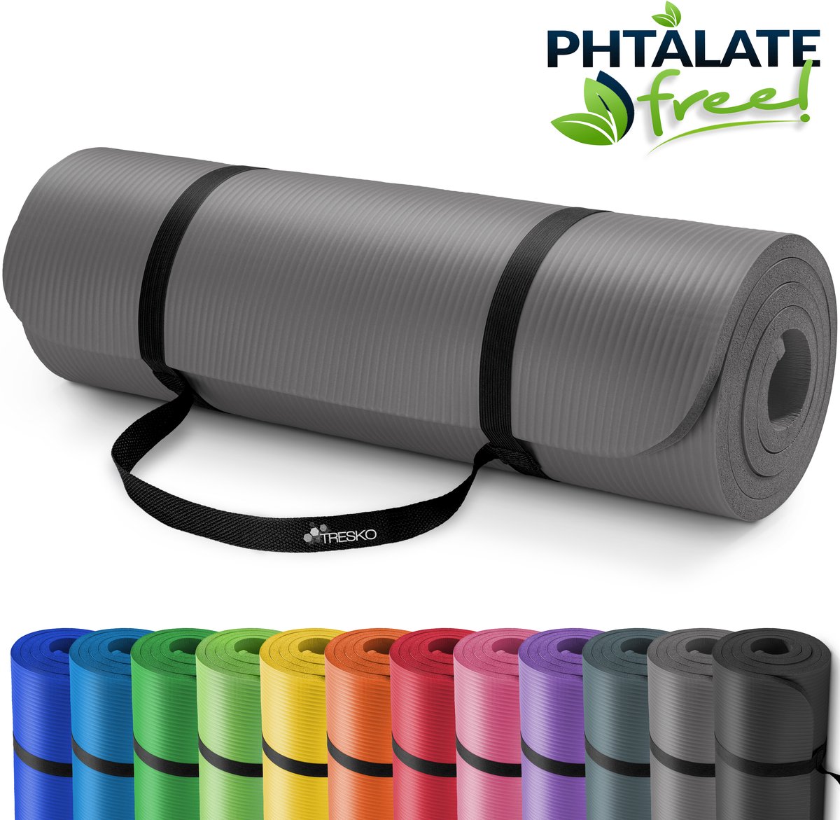Fitness mat grijs - 1 cm dik