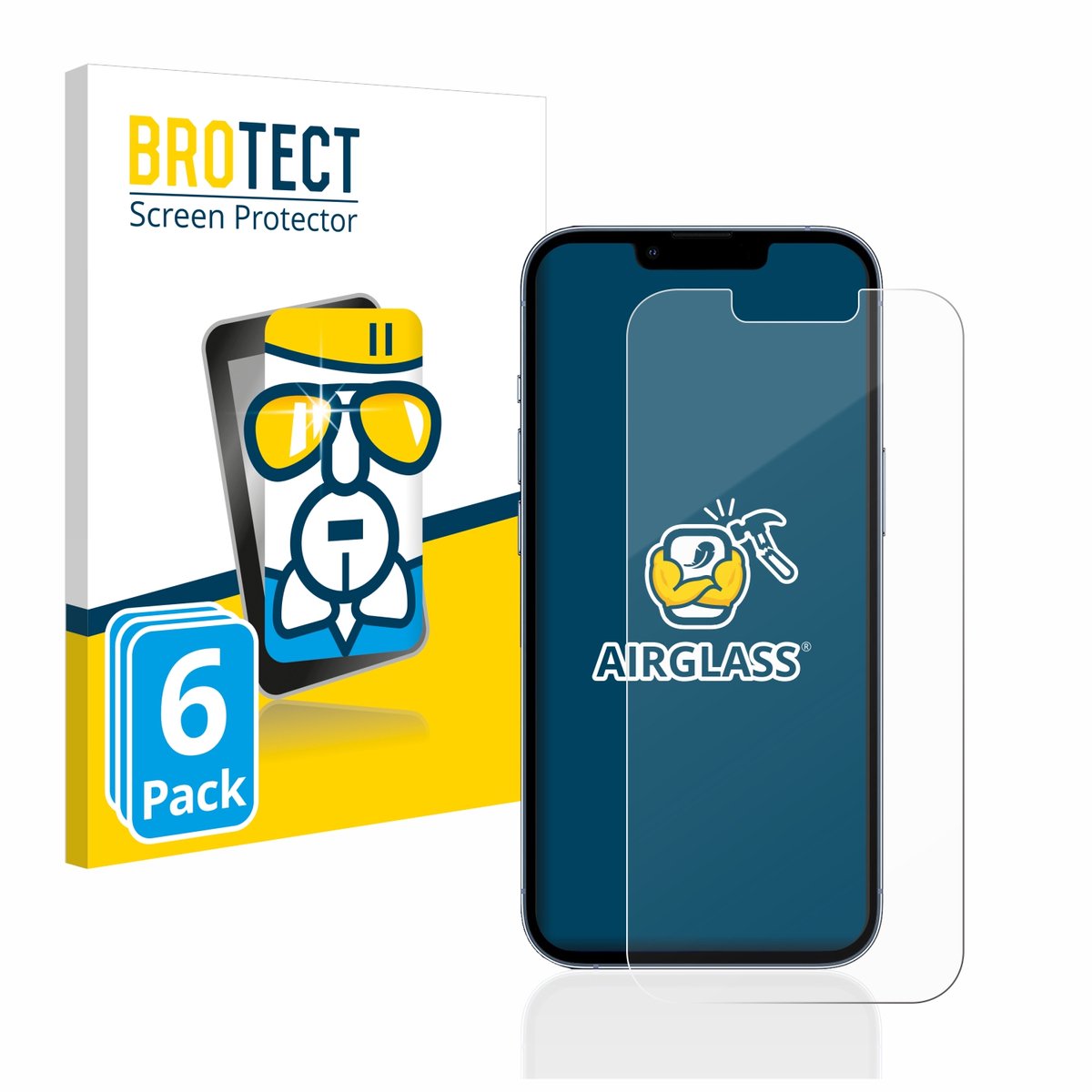 Screenprotector 6 Stuks voor Apple iPhone 13 Pro Beschermglas transparant