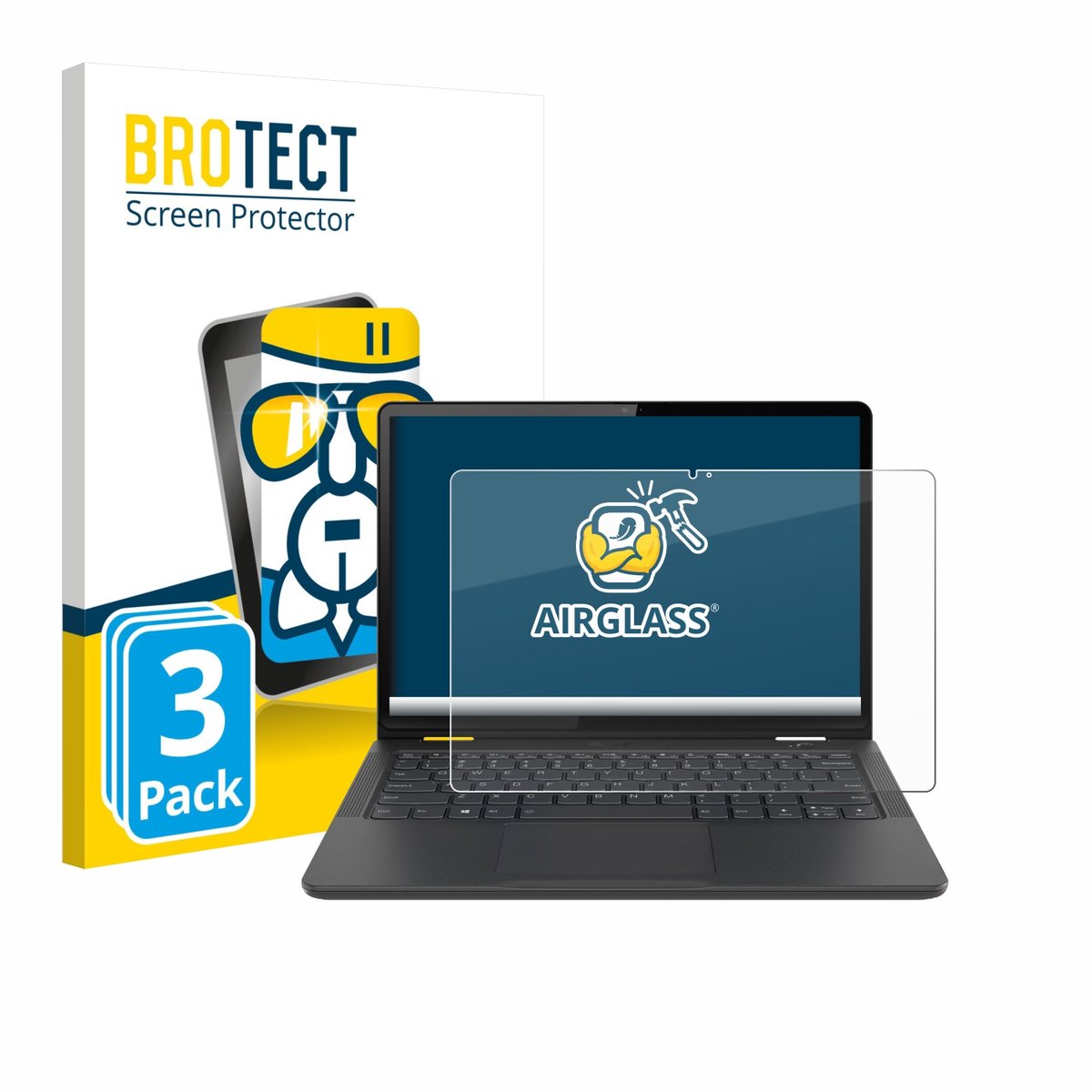 Screenprotector 3 Stuks voor Lenovo 13w Yoga Gen 2 Beschermglas transparant
