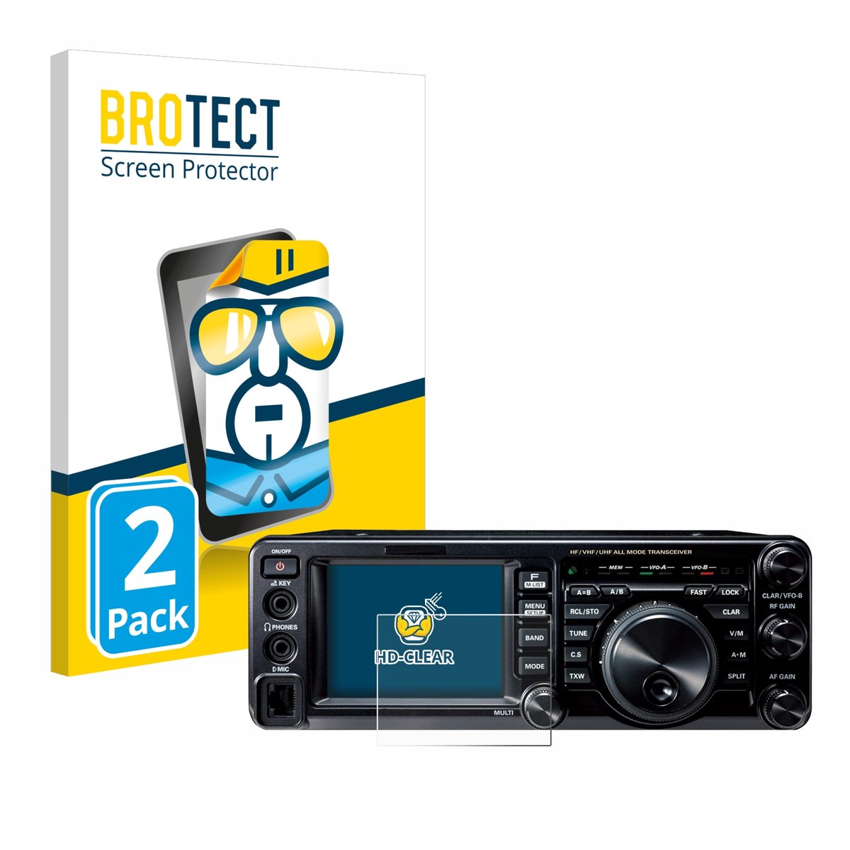 BROTECT - Screenprotector voor Yaesu FT-991A - Folie Beschermfolie transparant 2 Stuks