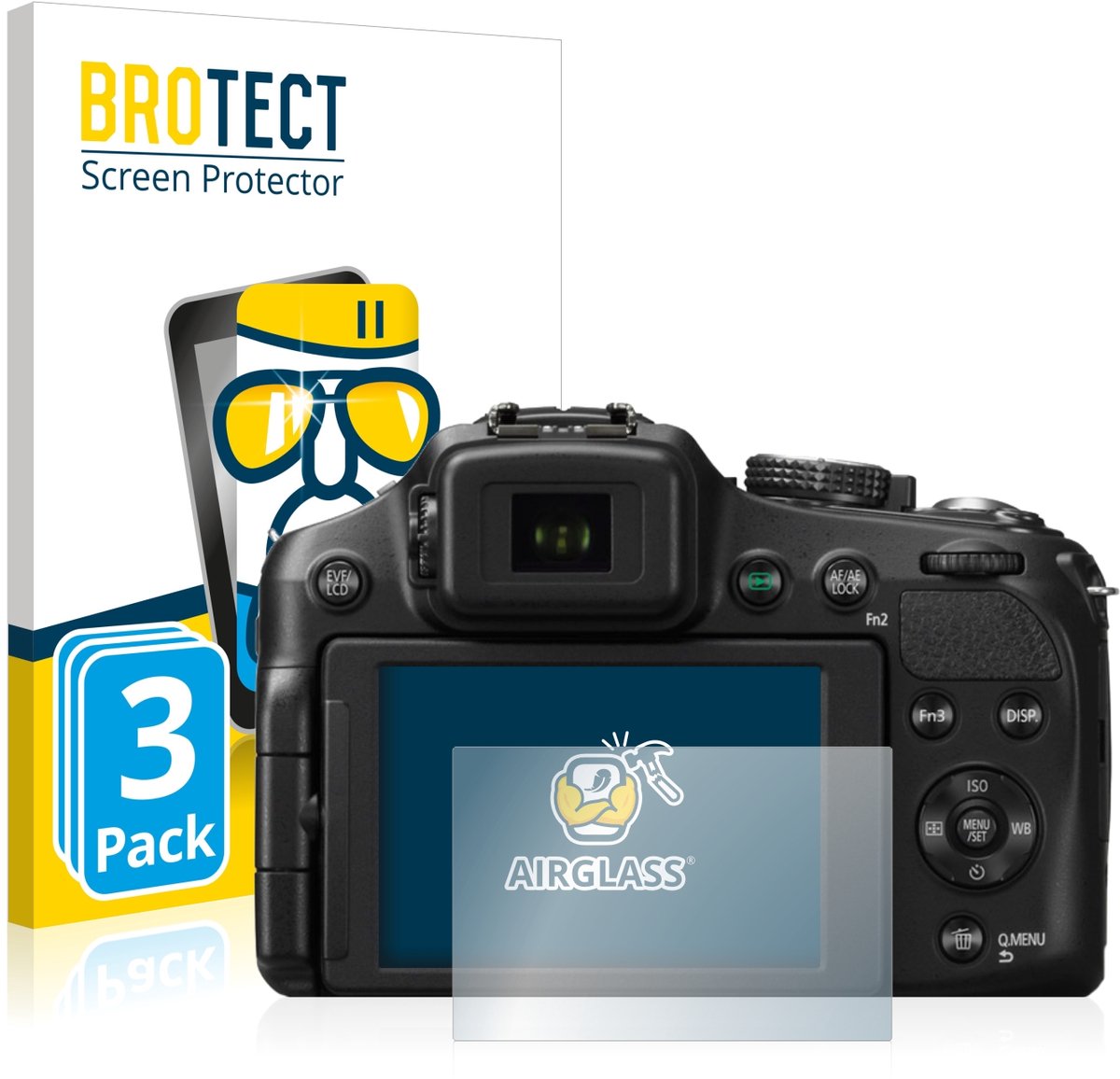Screenprotector 3 Stuks voor Panasonic Lumix DMC-FZ200 Beschermglas transparant