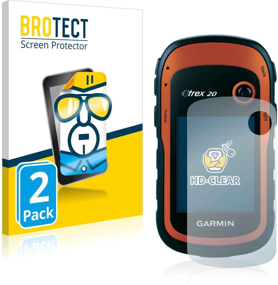 BROTECT - Screenprotector voor Garmin eTrex 20 - Folie Beschermfolie transparant 2 Stuks