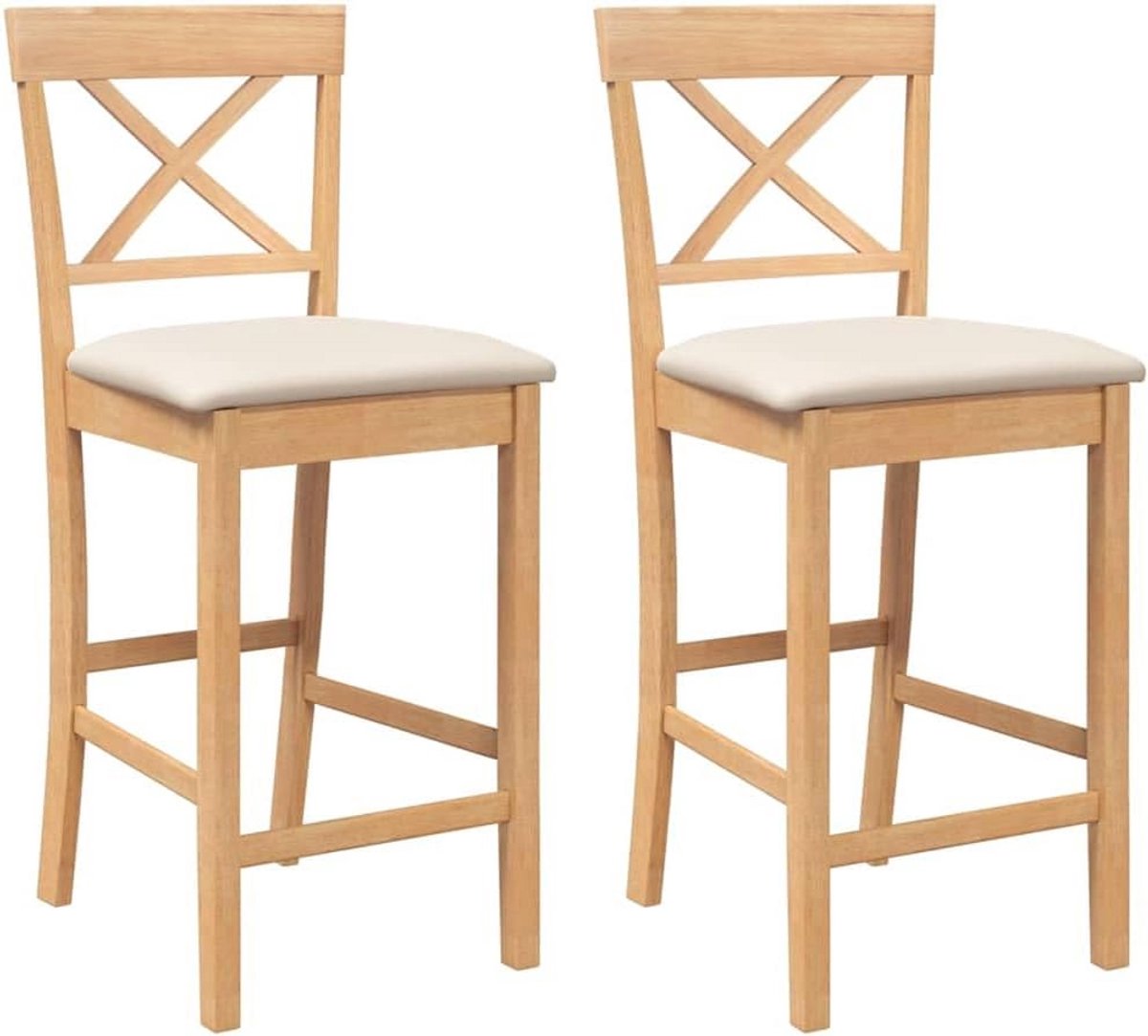 Set van 2 Barkrukken met Kussens Massief Hout