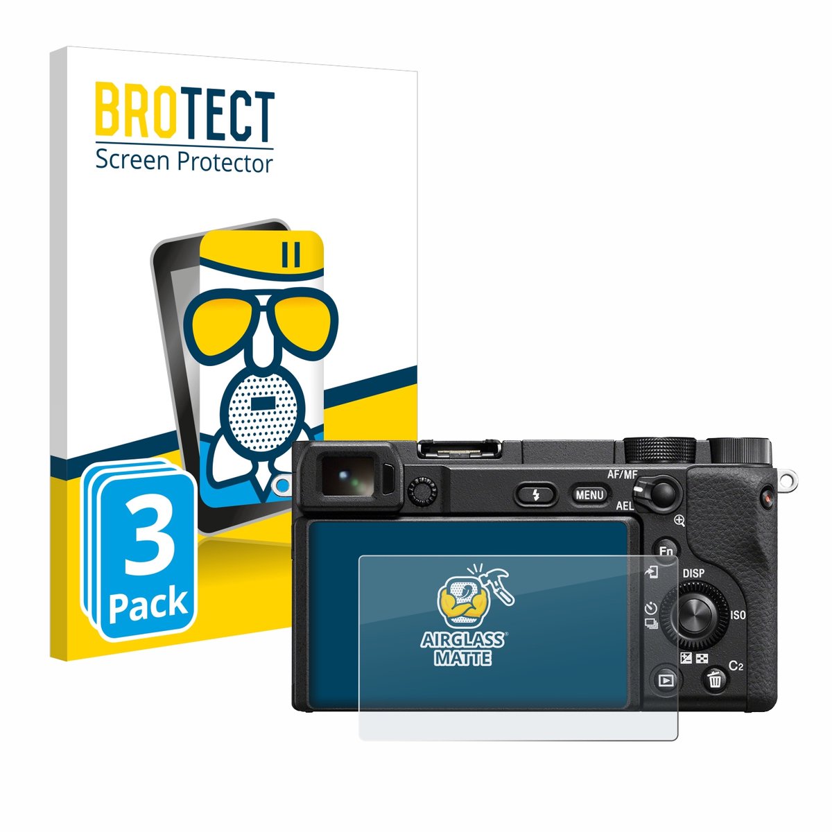 BROTECT - Screenprotector voor Sony Alpha 6400 / 6400A - Folie Beschermfolie Beschermglas matte 3 Stuks