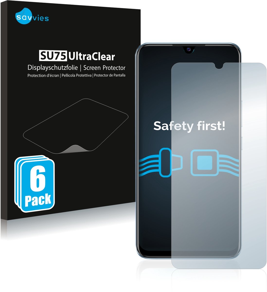 Savvies - Screenprotector voor Vivo V20 SE - Folie Beschermfolie transparant 6 Stuks
