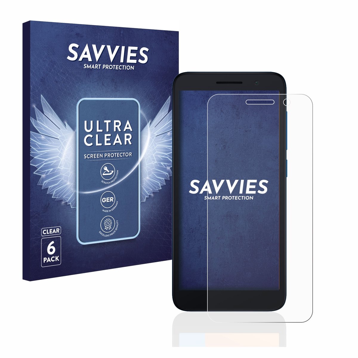 Savvies - Screenprotector voor Alcatel 1 (2021) - Folie Beschermfolie transparant 6 Stuks