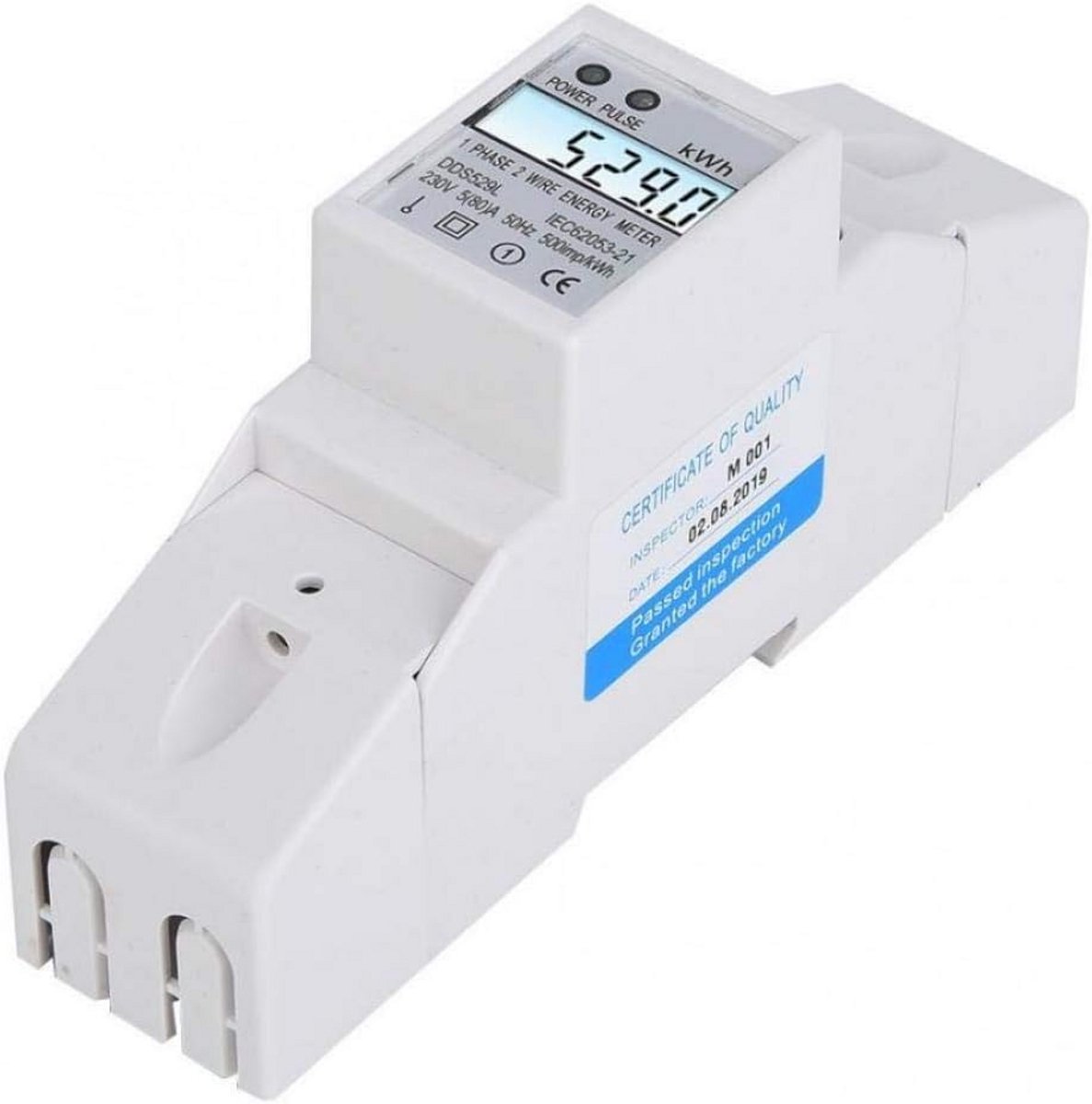 Digitale kWh Meter - Enkelfase Energiemeter voor Woninggebruik met LCD Display