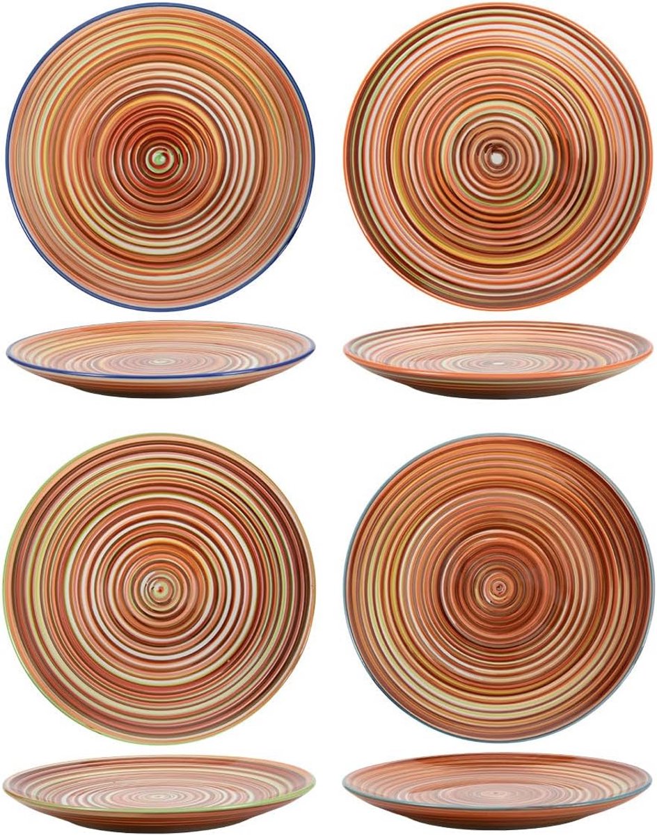 Set van 4 Ontbijtborden en Dessertborden Ø 19 cm - Stijlvol Servies voor Dagelijks Gebruik