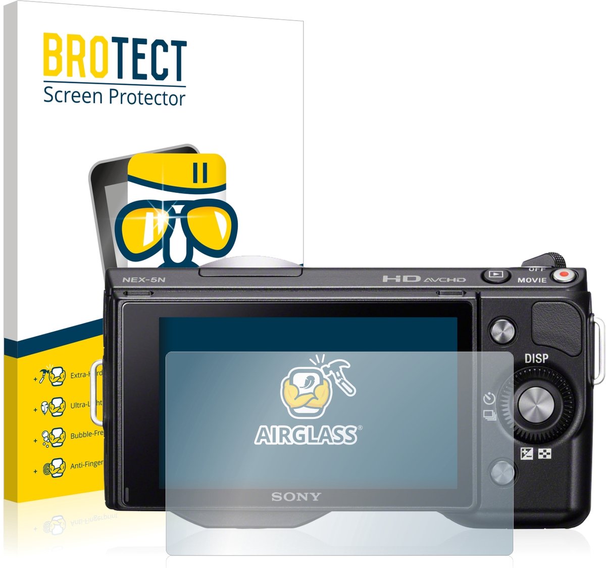 Screenprotector voor Sony Alpha NEX-5 Beschermglas transparant