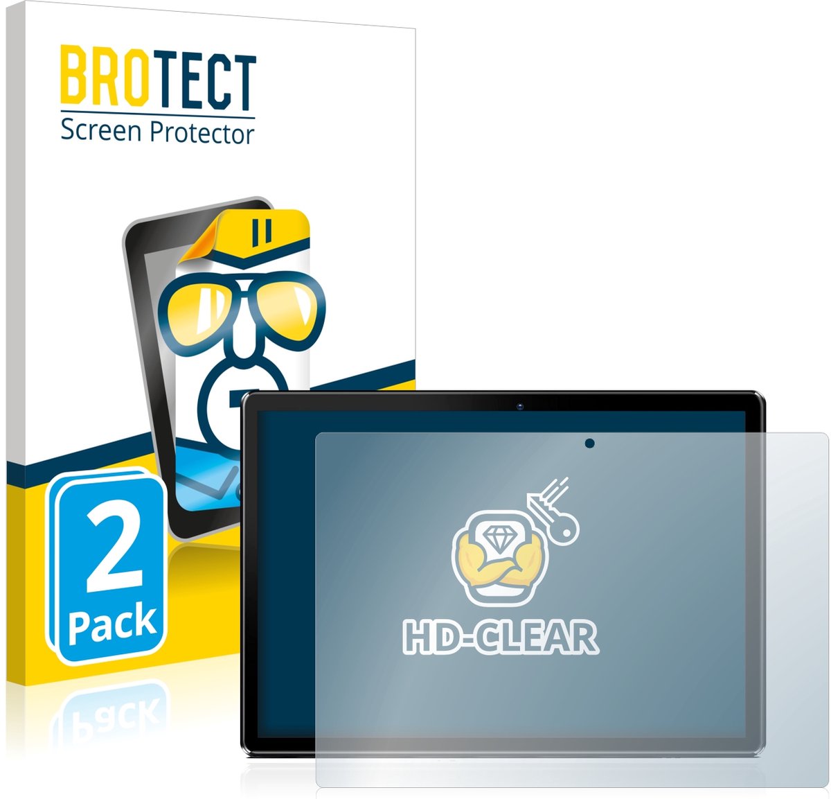 BROTECT - Screenprotector voor Pritom M10 10.1" - Folie Beschermfolie transparant 2 Stuks