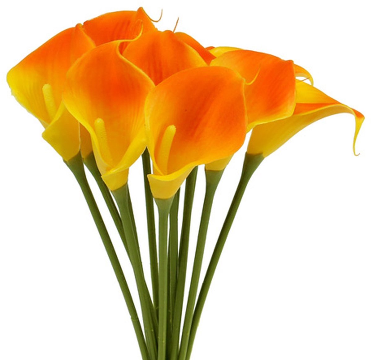 Mini calla kunst geel 28cm 12 st