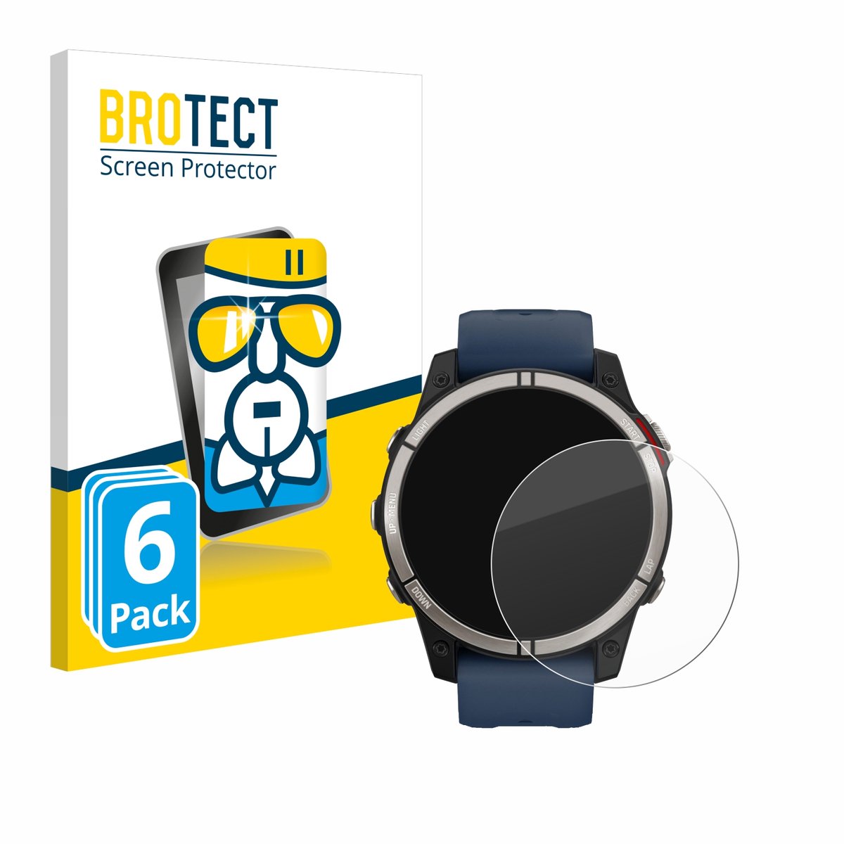 Screenprotector 6 Stuks voor Garmin quatix 7 Beschermglas transparant