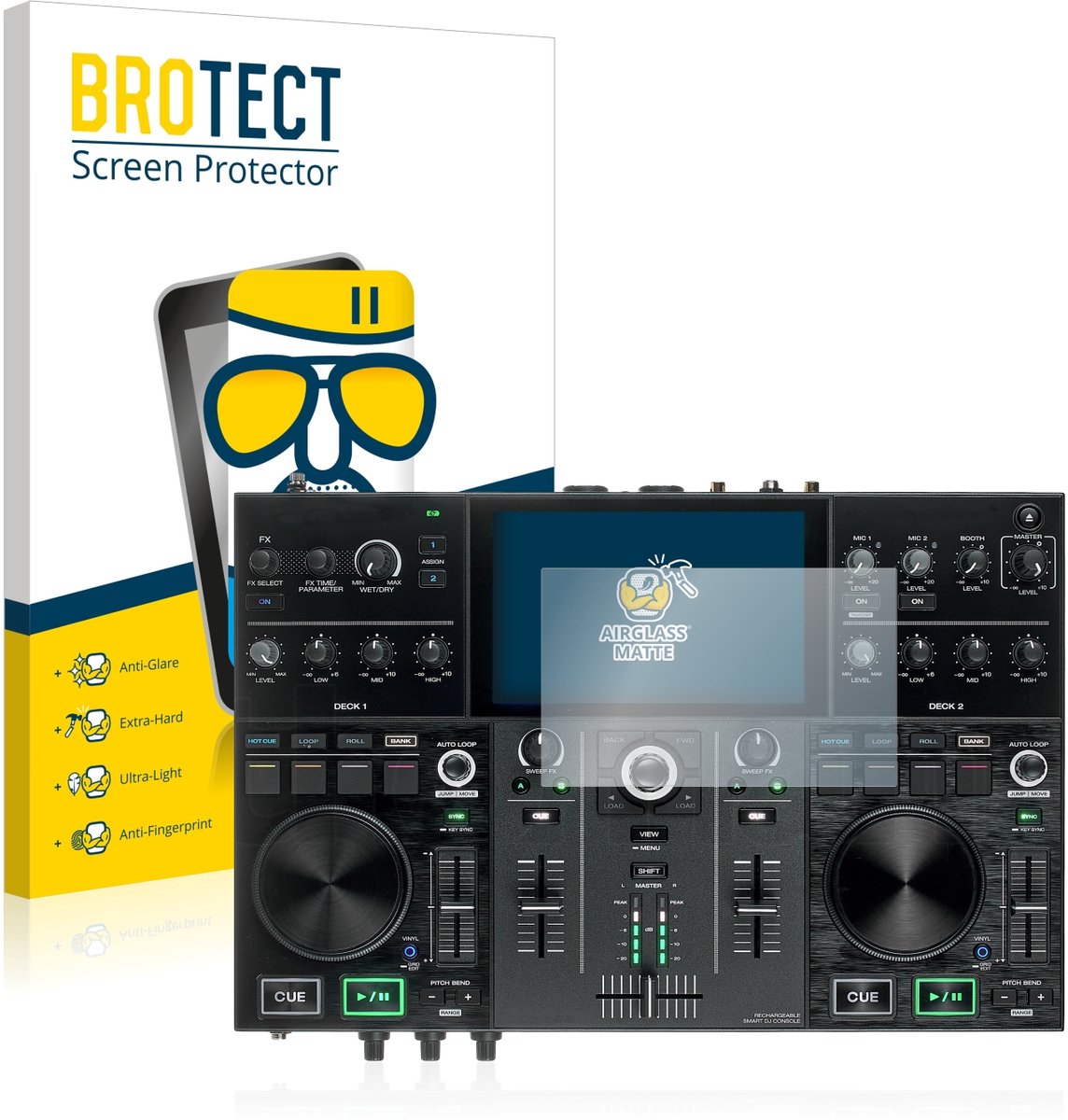 BROTECT - Screenprotector voor Denon DJ Prime Go - Folie Beschermfolie Beschermglas matte