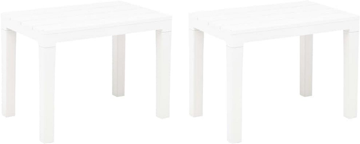 Set van 2 Witte Tuinbanken Kunststof - Onderhoudsarm en Weerbestendig Buitenmeubilair