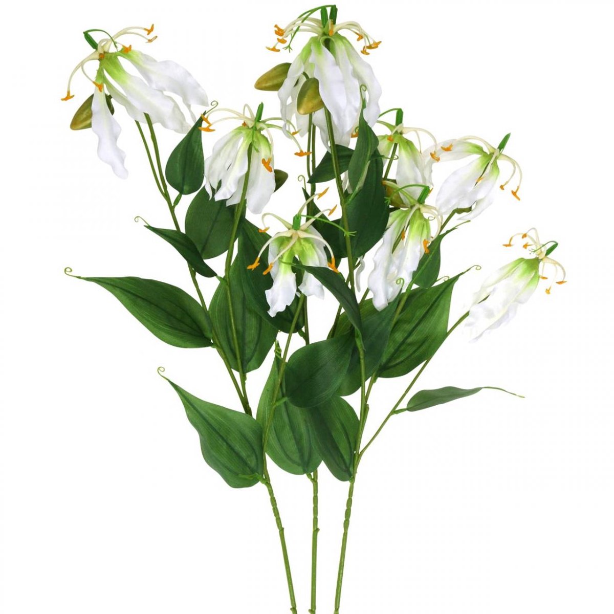 Viana Kunstlelie, bloemdecoratie, kunstplant, zijden bloem wit L82cm 3st
