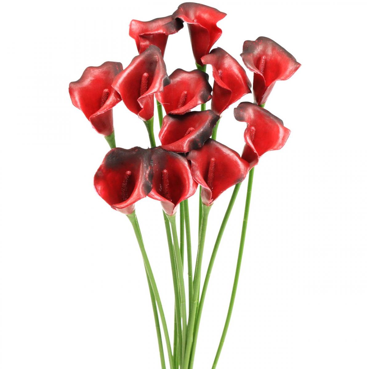 Viana Calla rood bordeaux kunstbloemen in bos 57cm 12 st