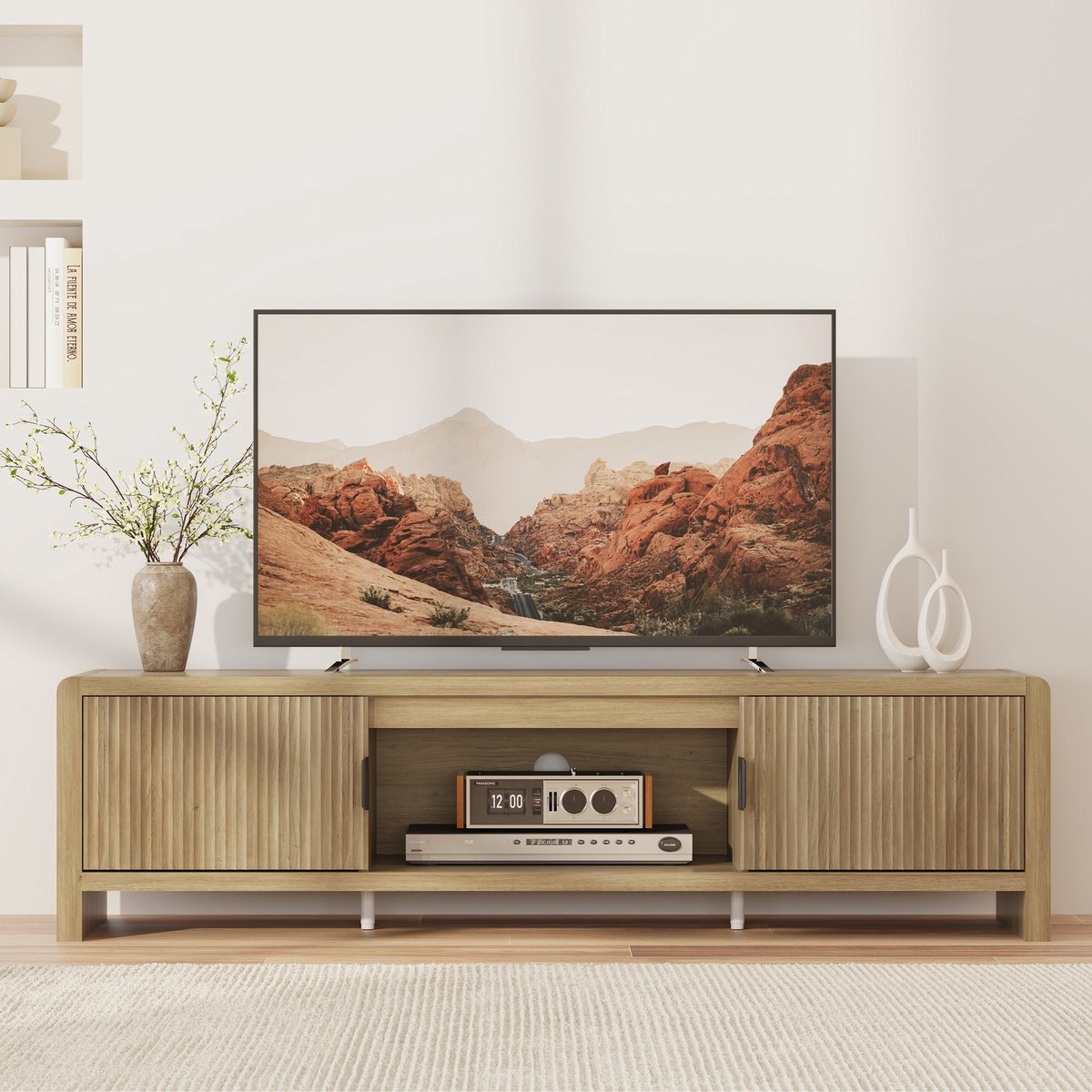 Tv-meubel Lukkodso 150x40x40 cm eikenkleurig middellicht [en.casa]
