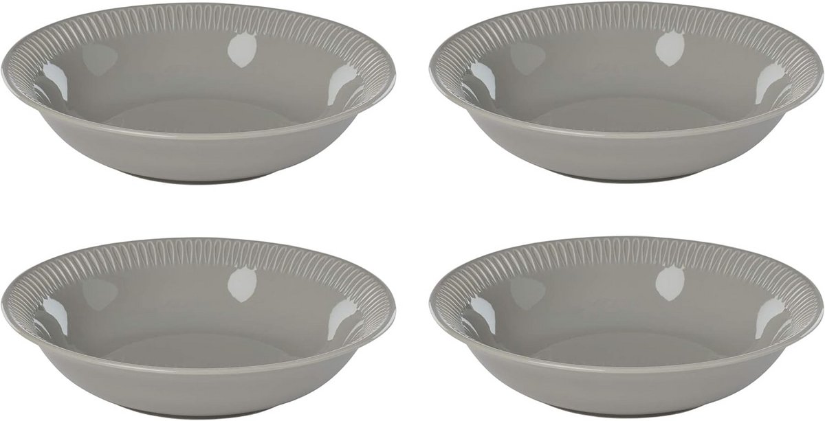 Set van 4 Grijze Steengoed Pastaschalen