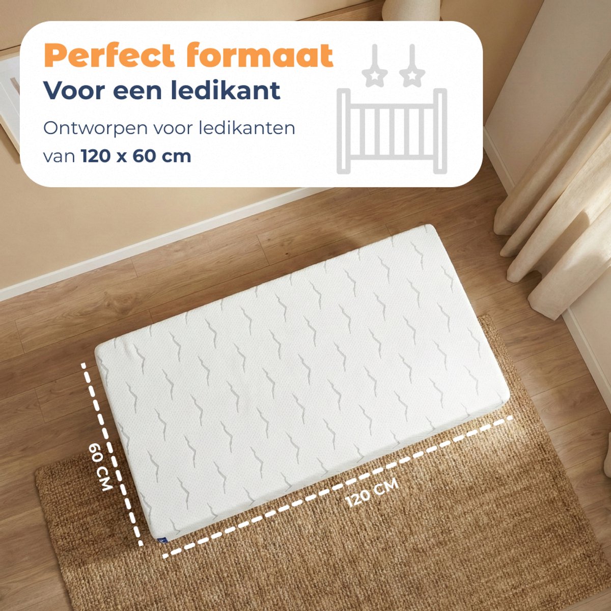 Best Life Baby Matras 60x120 - Ledikant Babymatras - Matras Babybedje - Kindermatras – foto 5
