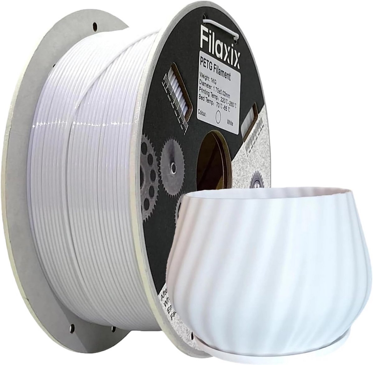 PETG Filament 1.75mm Wit - 1kg Spoel voor 3D Printer - Hoge Nauwkeurigheid en Sterkte
