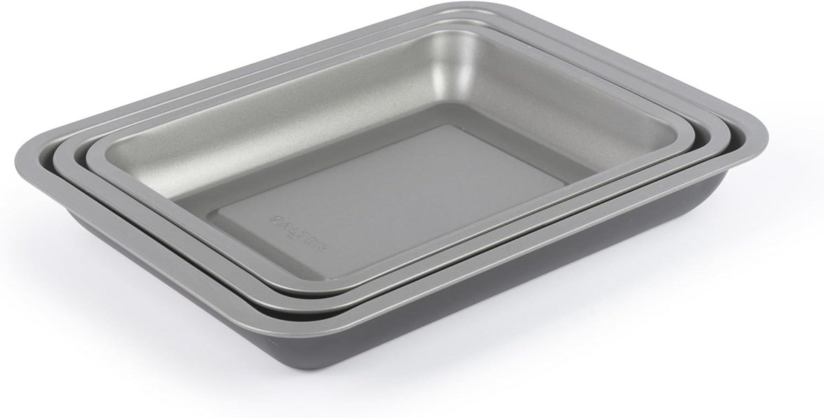 3-delige Ovenschaal Set – Non-Stick – Stapelbaar – Geschikt voor Oven en Vaatwasser