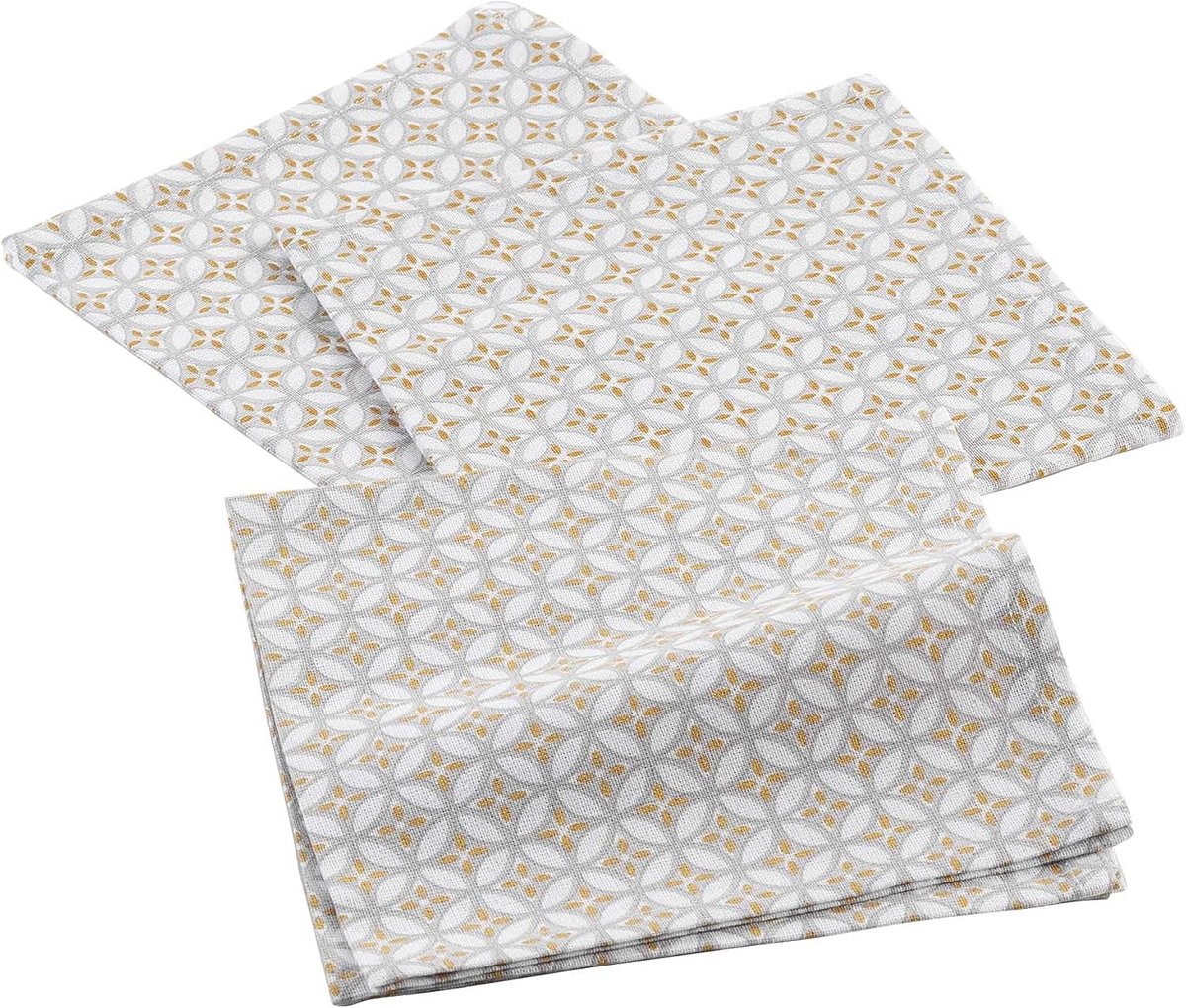 Set van 3 Stoffen Servetten in Meerkleurige Print, 40x40 cm