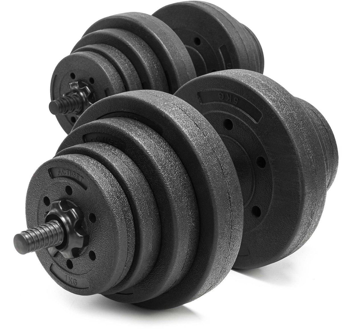 Actiget® Dumbells Set - 20 KG - 2 x 10 KG - Set van 2 stuks - Zwart