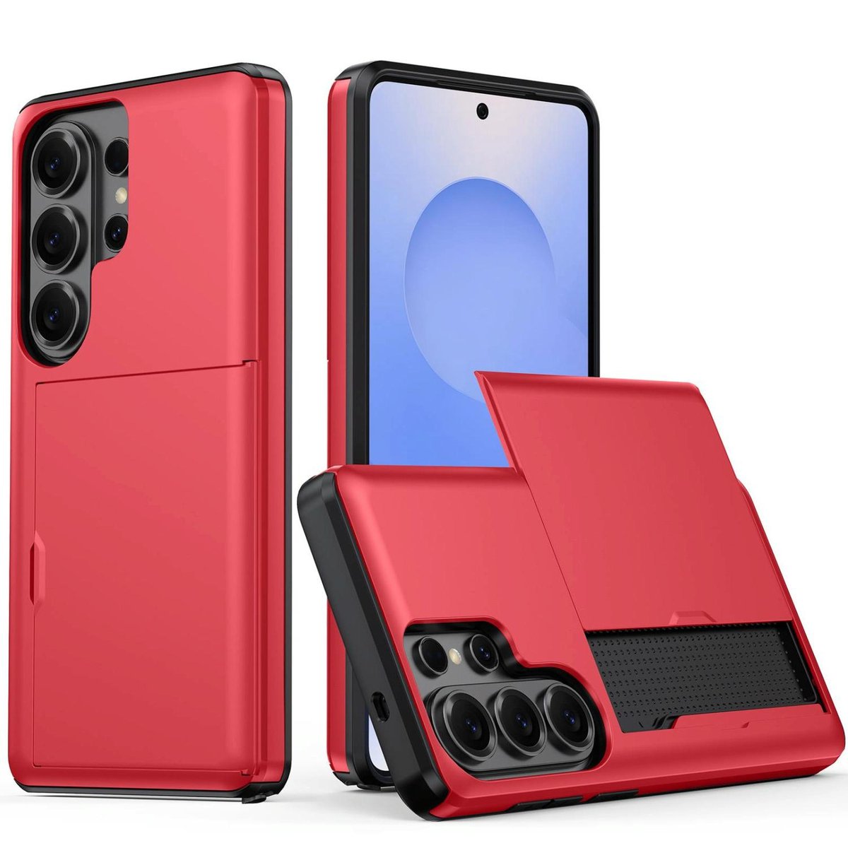 Mobigear Hoesje geschikt voor Samsung Galaxy S26 Ultra Telefoonhoesje met Kaarthouder Hardcase | Mobigear Card Backcover Shockproof met Pasjeshouder | Kaarthouder voor 2 Pasjes | Hoesje voor Pinpas / OV Kaart / Rijbewijs | Schokbestendig Galaxy S26