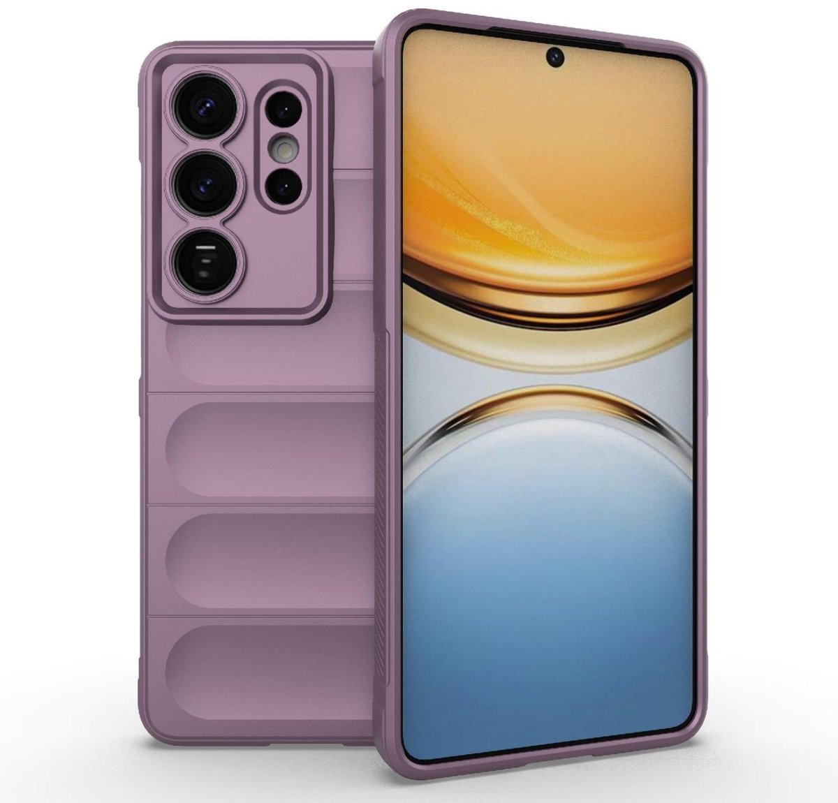 Mobigear Hoesje geschikt voor Samsung Galaxy S26 Ultra Telefoonhoesje Flexibel TPU | Mobigear Bumpy Backcover | Galaxy S26 Ultra Case | Back Cover - Paars
