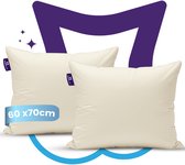 Slaapspeciaal eazydekbed Kussensloop - Essential Series - Beige - 60x70 cm - Set van 2 - Zacht, Hypoallergeen, Ademend, Vochtregulerend, Dubbelgestikt & Onderhoudsvriendelijk