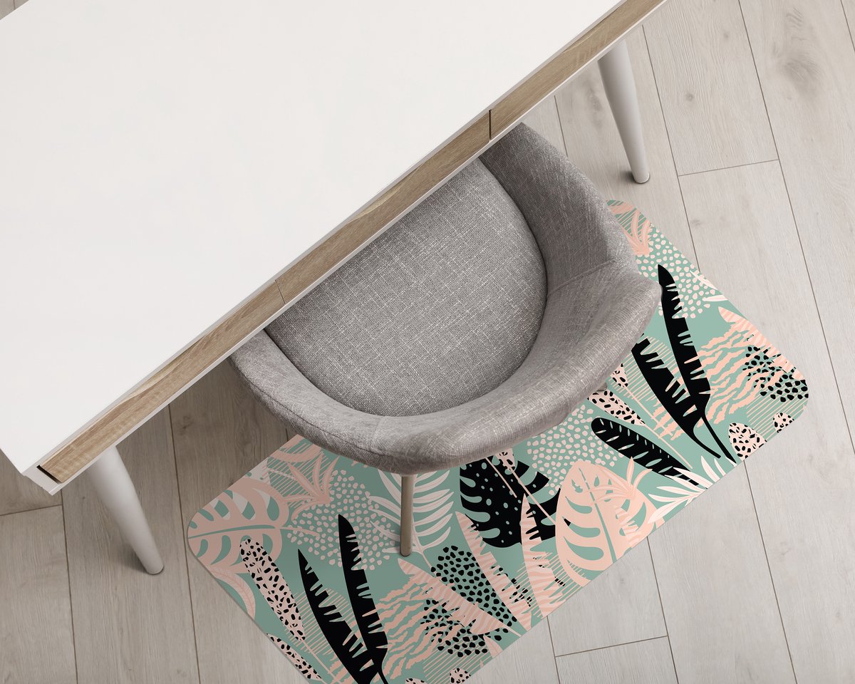 Coloray Vloerbeschermer - Natuurbladeren Vloerbeschermer Bureaustoel - 100x70 cm - Veelkleurig Computer Stoel Mat - Vloerbeschermer Bureaustoelmat - Mótif Bureaustoelmat - Rechthoekige Mat - Natuur Thema