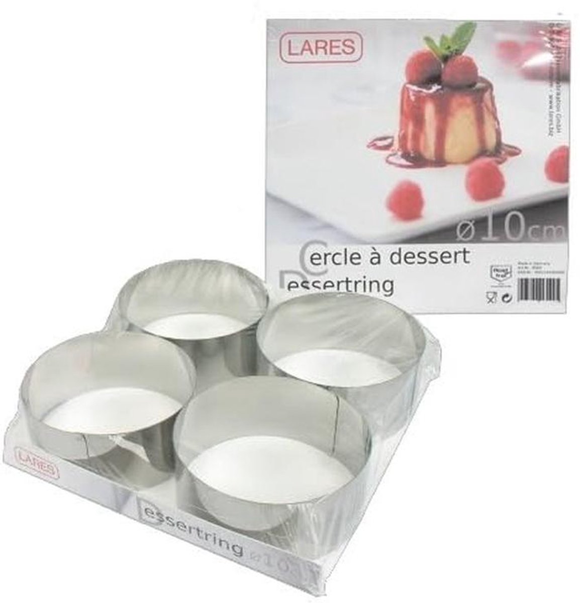 Set van 4 Taartringen RVS - Verstelbare Dessertringen voor Mousse en Gebak Ø 10 cm