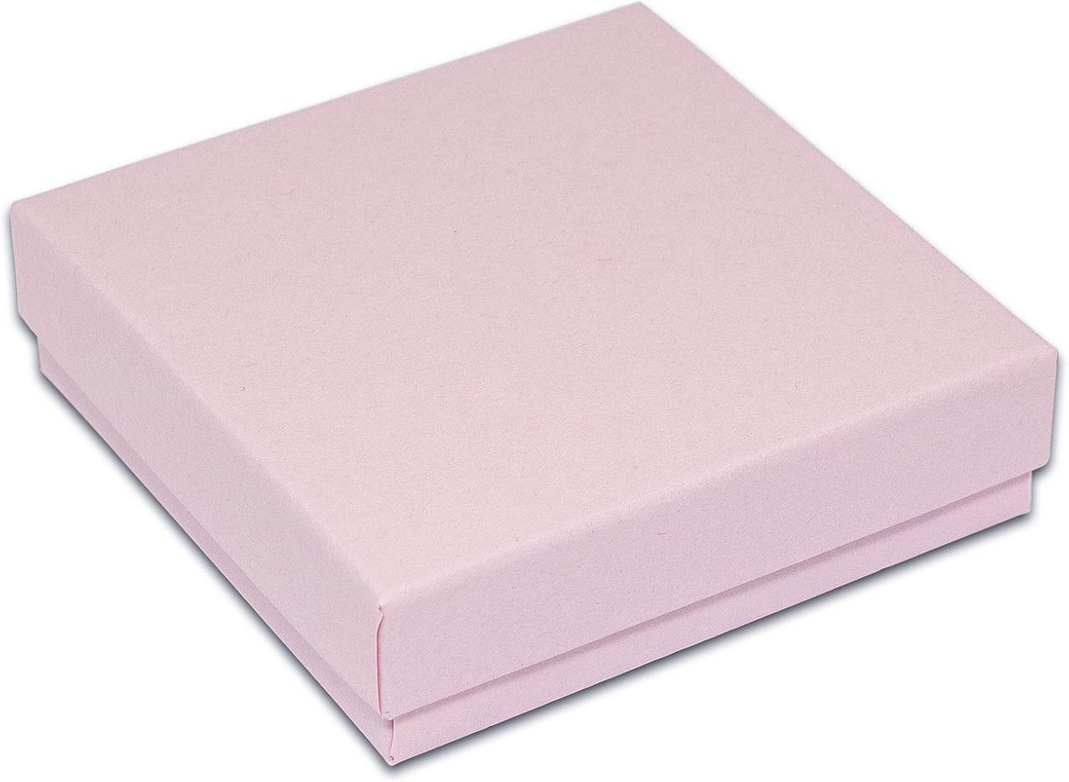 25 Stuks Katoenen Sieradendoosjes Karton Roze Cadeauverpakking
