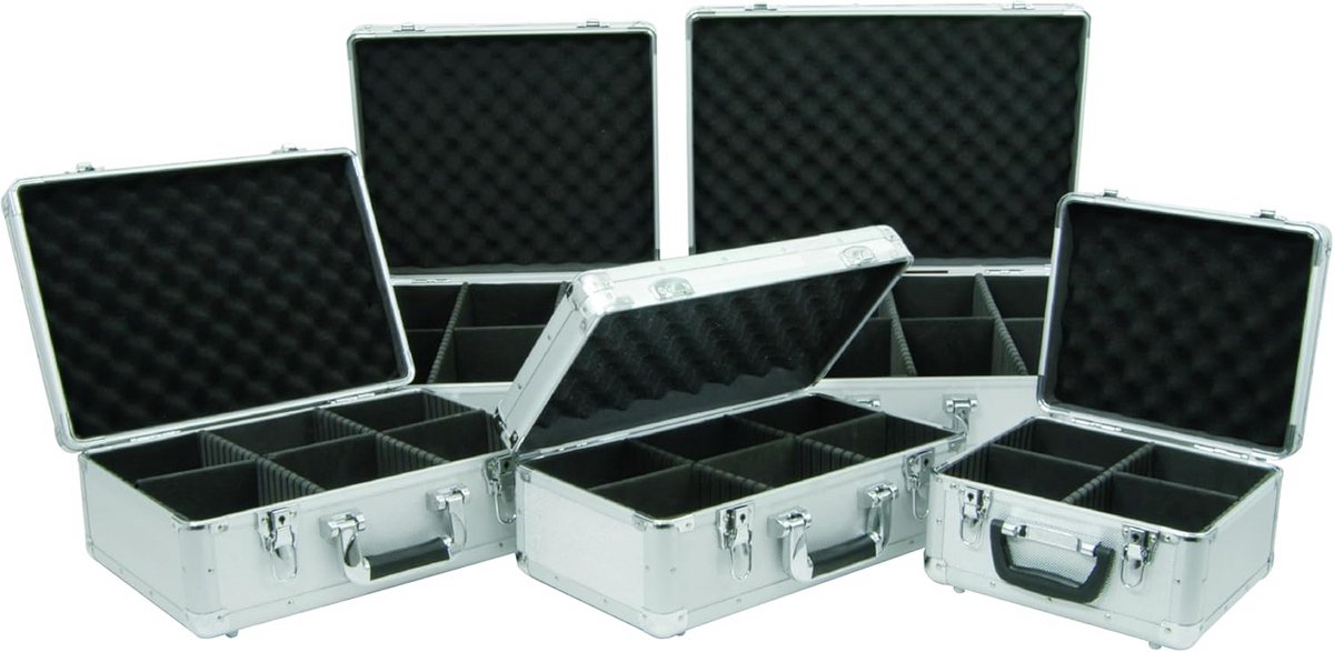 Aluminium CD Opbergkoffer voor 80 Compact Discs in Grijs
