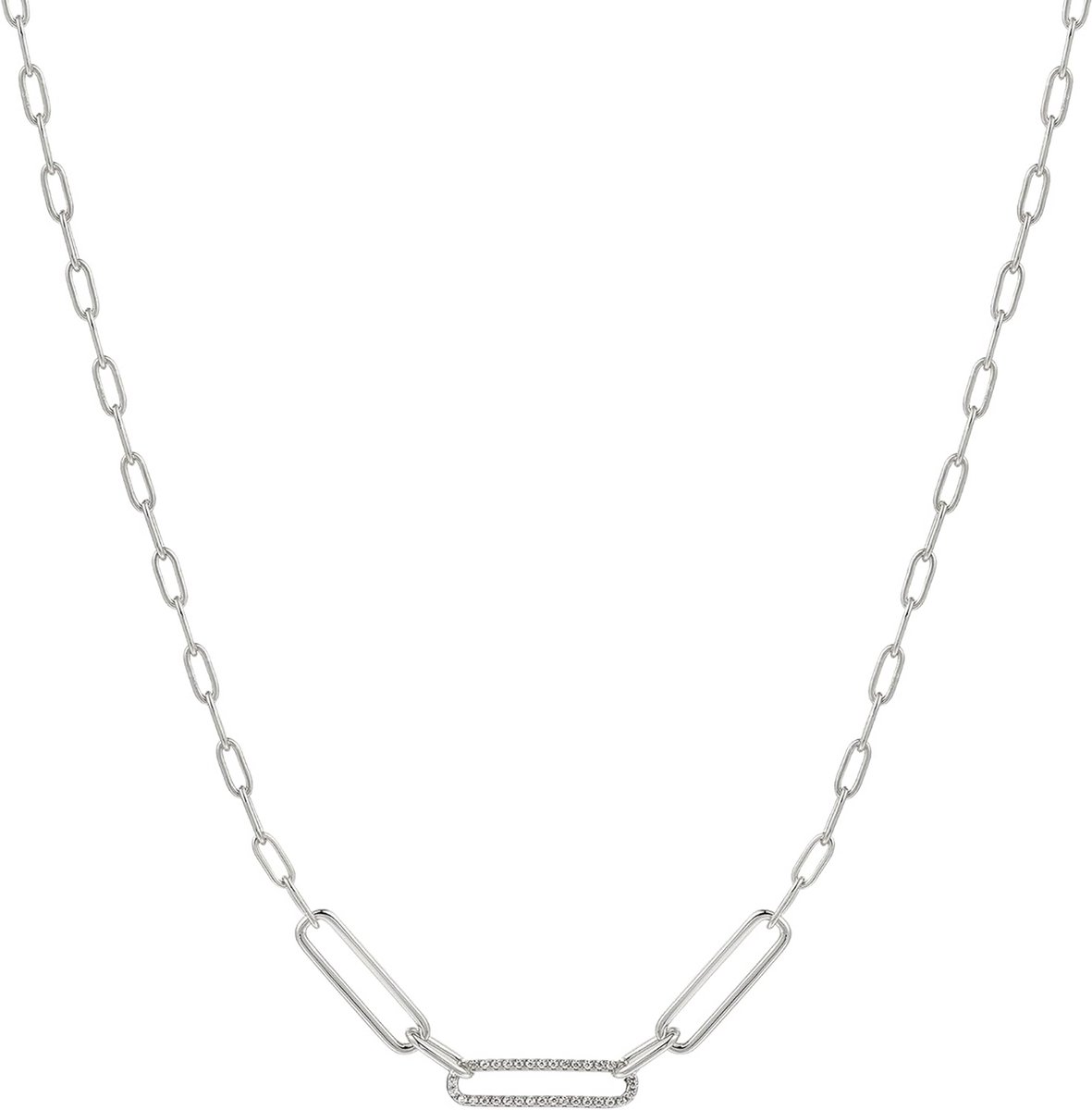 Dames Halsketting Duo Link Zilver 925 Sterling Zilver