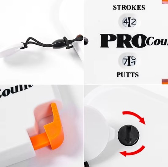 Actie4you® - Golf Score Teller - Golfaccessoires - Dubbele Wijzerplaat voor 2 Spelers - Scoreteller - Golf Slagen- & Putting Teller - Golfballen Golf Slagenteller - WitZwart van Actie4you — afbeelding 2