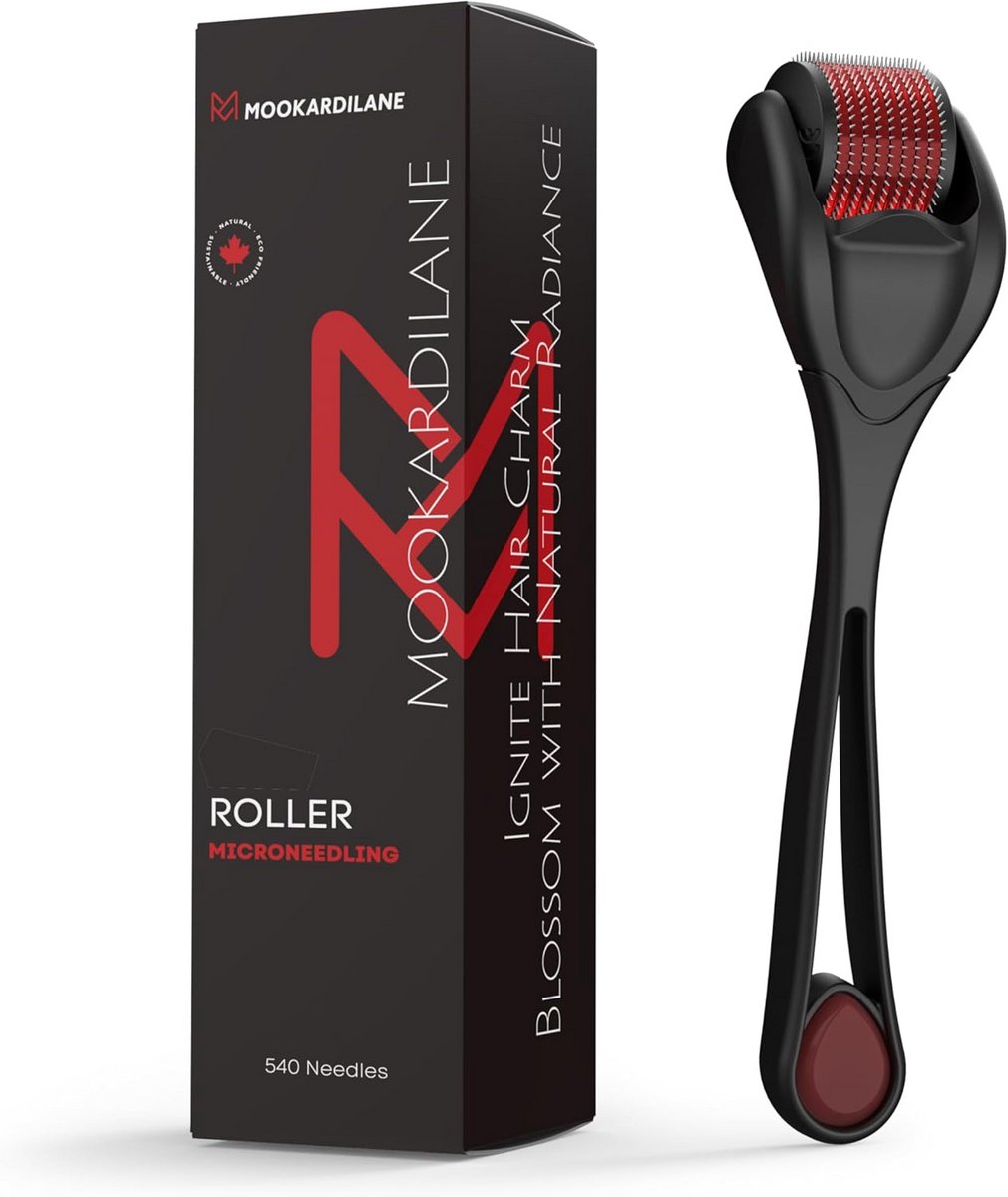 Microneedling Roller 540 RVS Naalden voor Hoofdhuid en Gezicht - Derma Roller 0.25mm