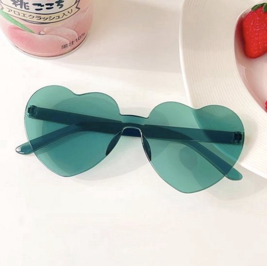 Bril hartjesvorm - Zonnebril - Carnaval - Verkleedkleding - Party glasses - Grappige/gekke bril - Groen - Jonyx van Jonyx — afbeelding 5