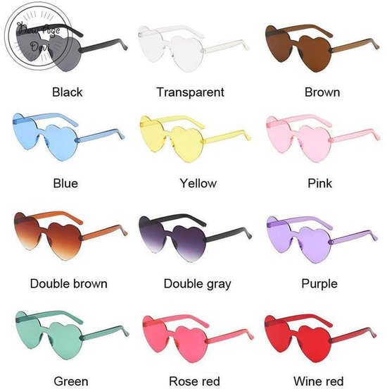 Bril hartjesvorm - Zonnebril - Carnaval - Verkleedkleding - Party glasses - Grappige/gekke bril - Groen - Jonyx van Jonyx — afbeelding 4