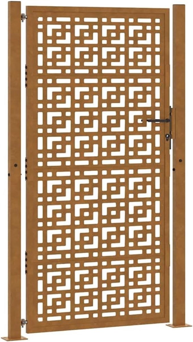 Tuindeur met kruisdesign 105x180cm weerbestendig staal voor buiten