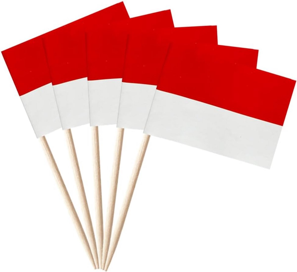 100x Indonesische Vlaggetjes voor Tandenstokers - Mini Cocktailprikkers Versiering