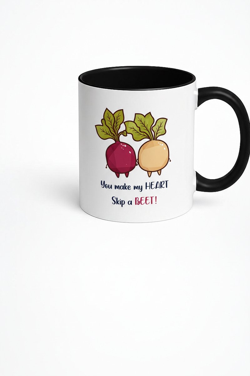 Grappige Bieten Liefdes Mok - 'You make my HEART Skip a BEET' - Uniek Romantisch Cadeau