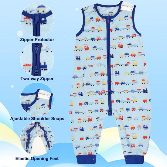 Fleece Slaapzak met Benen en Voeten voor Peuters en Baby's (1.0 TOG) — afbeelding 3