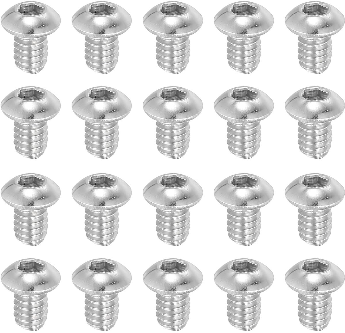 1/4-20 x 3/8 inch Hex Socket Head Schroeven - 20 Stukken - Rvs 304 - 18-8 - Allen Hex Aandrijving - Volledige Draad - Fijne Draad - UNC