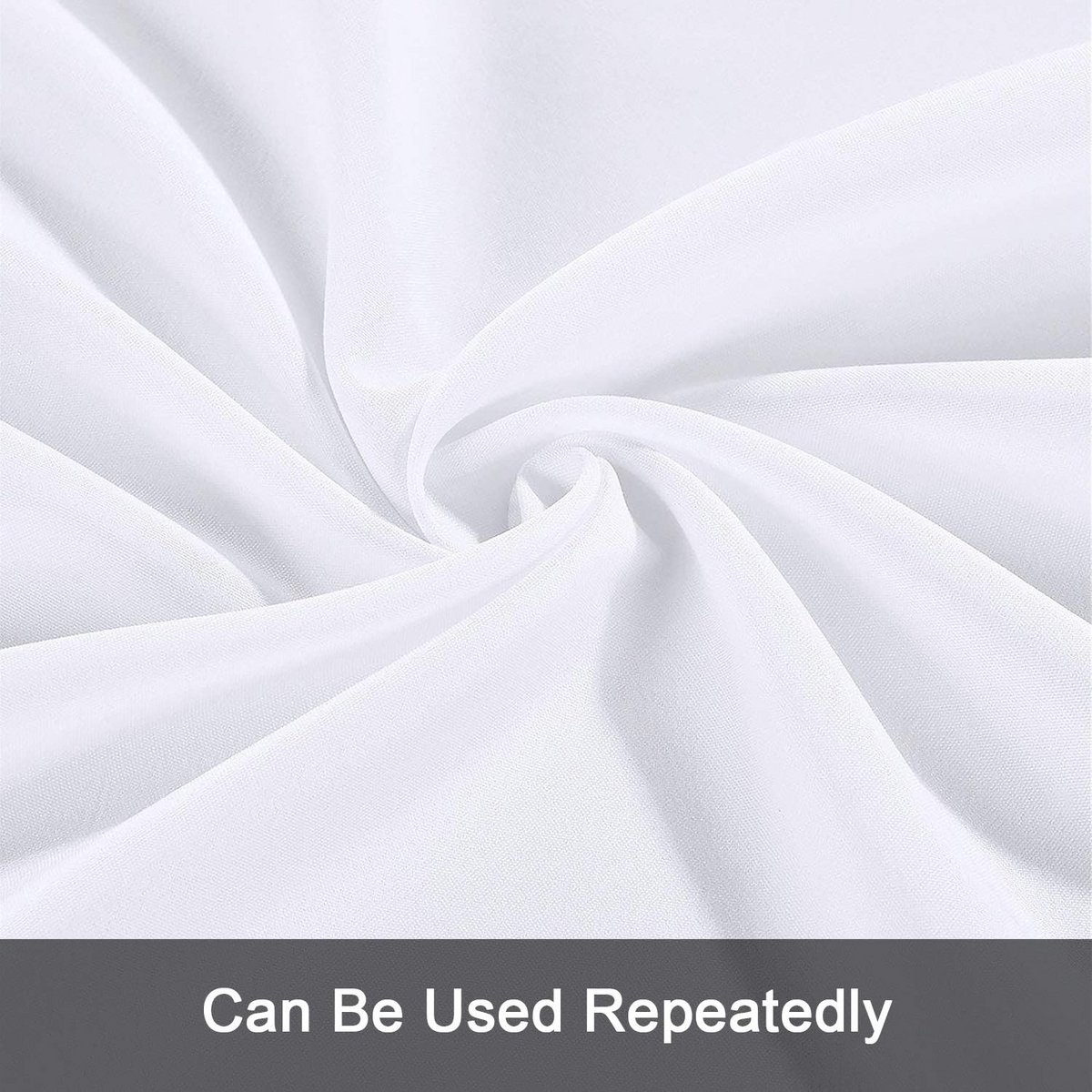 Wit Rechthoekig Tafelkleed Polyester 90 x 132 Inch voor 6 Voeten Tafel