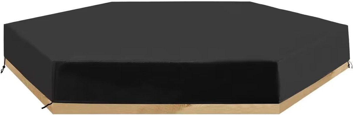 Zandbakhoes Zeshoekig - Afdekzeil Zandbak - Bescherming Buiten - Waterdicht Oxford Materiaal - 91 x 79 Inch - Zwart
