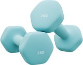 SONGMICS - Dumbells - Halterset 2 x 2 kg - Hexagon Kurzhantels - Neopreen Coating - Voor Thuis Fitness