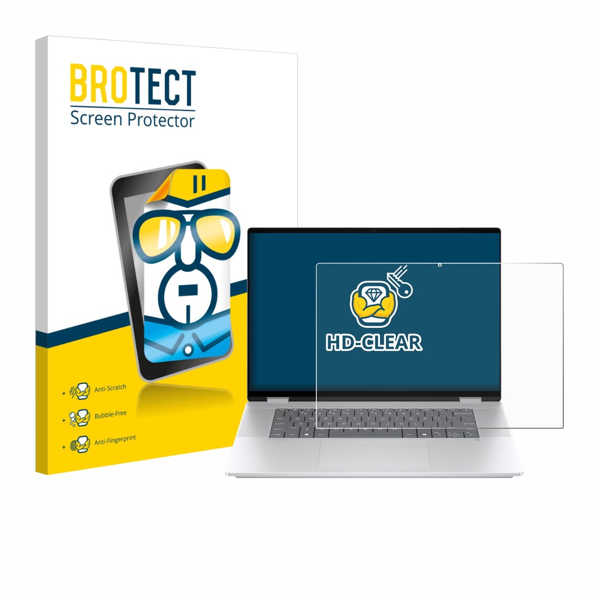BROTECT - Screenprotector voor HP OmniBook X Flip 16-aX - Folie Beschermfolie transparant